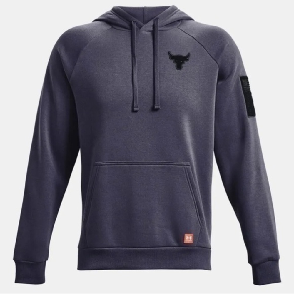 New Under armour Project Rock Veterans Day Hoodie Mens Size XL 1373582 USA Steel